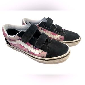 Vans girl sneakers size 2.5 cute butterfly pink and black - back to school